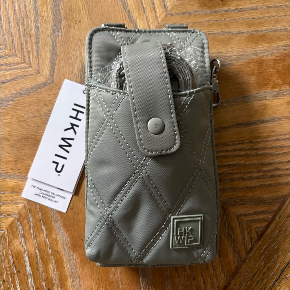 IHKWIP The Ring-Ring Cellphone Crossbody Bag Army Sage Green NWT